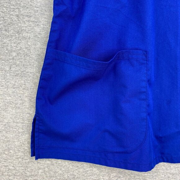 Cherokee Lux Scrub Top Womens Small Blue Nursing Vet Medical Uniform Fitted - Picture 7 of 12